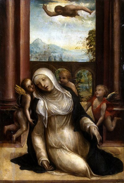 Stigmatisation and Faint of St. Catherine of Siena by Giovanni Antonio Bazzi Sodoma
